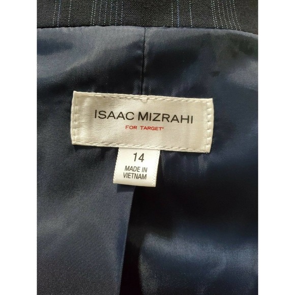 Isaac Mizhari Women Blue Lined Polyester Three Buttons Single Breasted Blazer 14 - Picture 8 of 12
